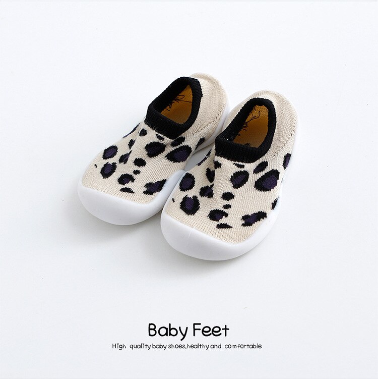 Baby Cartoon Anti-skid Floor Socks Spring and Autumn Leopard Print Children's Rubber Sole Shoes Baby Toddler Fashion Sock Shoes